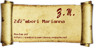 Zámbori Marianna névjegykártya